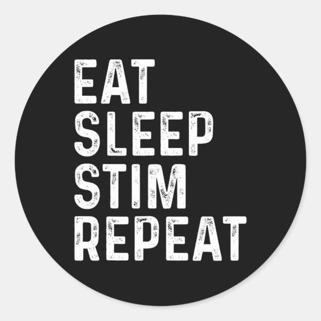 Sticker Rond Manger Sleep Stim Répéter Sensibilisation sur l'au (Devant)