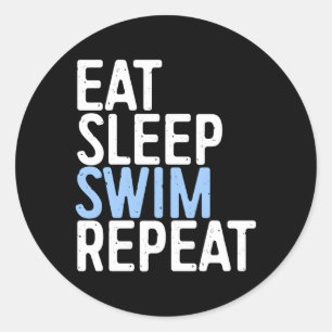 Sticker Rond Manger Sleep Swim Répéter Swimmer Gif