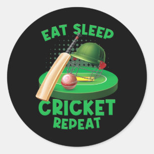 Sticker Rond Manger Sommeil Cricket Cricket Vintage Ll Jeu Terr