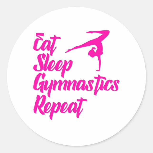 Sticker Rond manger sommeil gymnastique répéter (Devant)