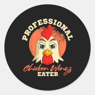 Sticker Rond Mangeur d'ailes de poulet Rétro Vintage Byrbeque B