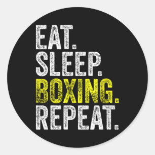 Sticker Rond Mangez Boxe de sommeil Répétez Boxer Fighter Comba