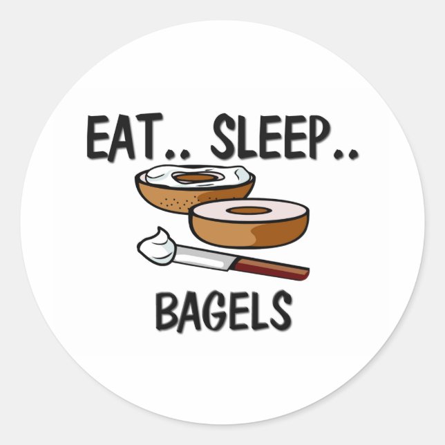 Sticker Rond Mangez des sangles de sommeil (Devant)