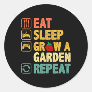 Sticker Rond Mangez Dormir Croissance Un Jardin Répéter Jeu Drô