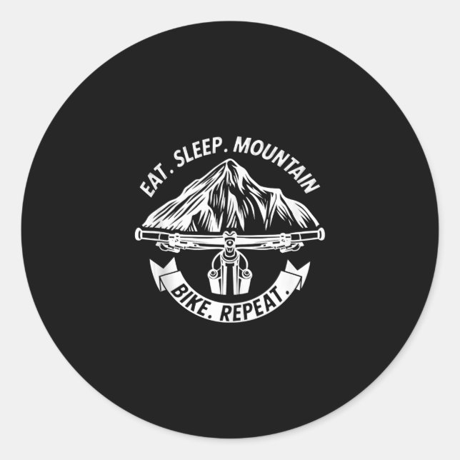 Sticker Rond mangez dormir VTT drôle mtb vélo (Devant)