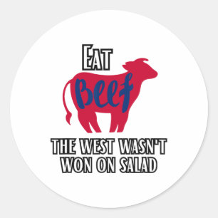 Sticker Rond Mangez du boeuf L'Occident n'a pas gagné sur une s