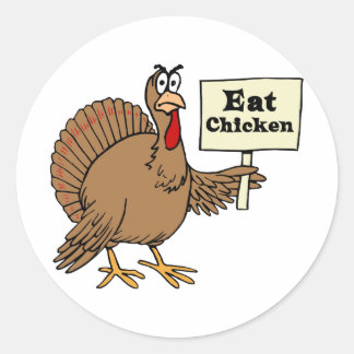 Sticker Rond Mangez du poulet