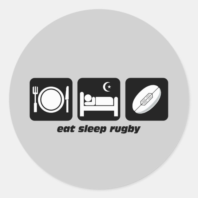 Sticker Rond mangez du rugby (Devant)