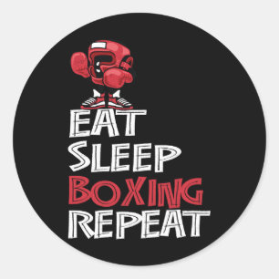 Sticker Rond Mangez La Boxe De Sommeil Répétez Les Cadeaux De C