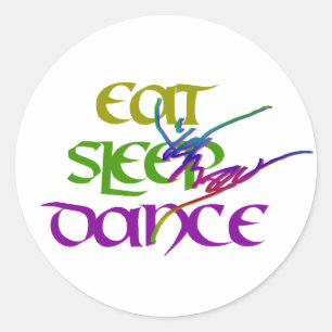STICKER ROND MANGEZ LA DANSE DE SOMMEIL