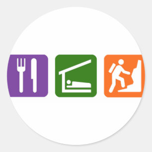 Sticker Rond Mangez la roche de sommeil montant 2