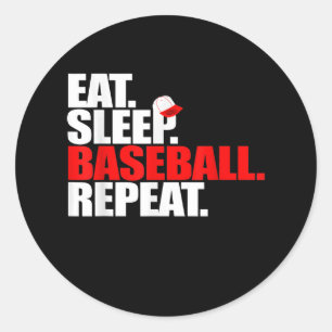 Sticker Rond Mangez le baseball de baseball de base-ball de cha