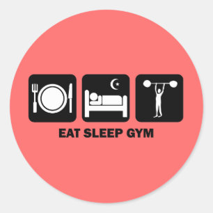 Sticker Rond mangez le gymnase de sommeil