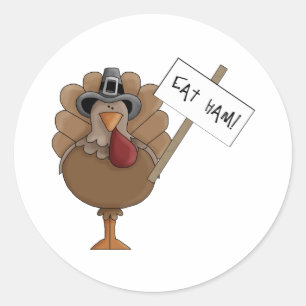 Sticker Rond Mangez le jambon