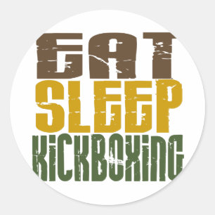 Sticker Rond Mangez le Kickboxing du sommeil 1