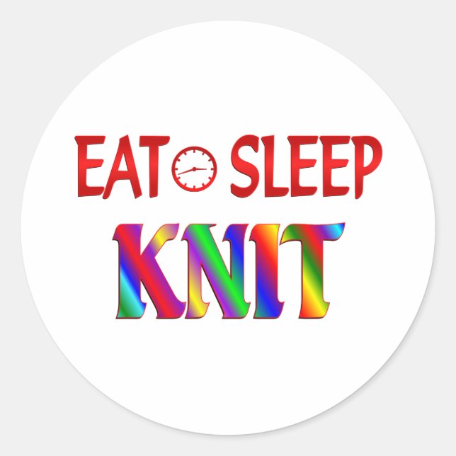 Sticker Rond Mangez le Knit de sommeil (Devant)