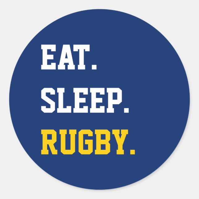 Sticker Rond Mangez le rugby du sommeil (Devant)