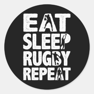 Sticker Rond Mangez le rugby du sommeil Répéter le rugby pour l