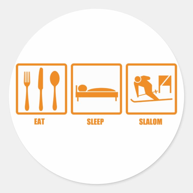 Sticker Rond Mangez le slalom du sommeil (Devant)
