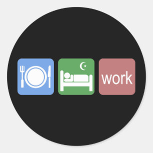 Sticker Rond Mangez le sommeil