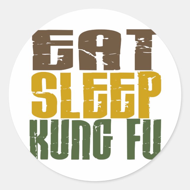 Sticker Rond Mangez le sommeil Kung Fu 1 (Devant)