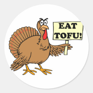 Sticker Rond Mangez le tofu