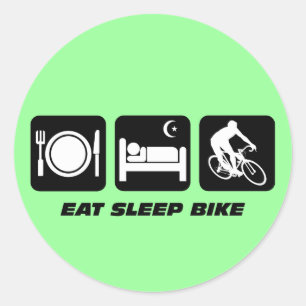 Sticker Rond Mangez le vélo de sommeil
