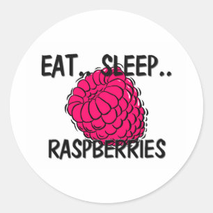 Sticker Rond Mangez les RASPBERRIES du sommeil