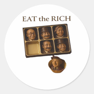 Sticker Rond Mangez Les Riches Classique