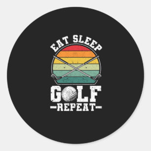 Sticker Rond Mangez Sleep Golf Répéter Joueur de golf Golfing G