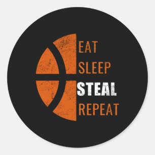 Sticker Rond Mangez Sleep Steal Abroger Fun Bysketbyll Homme Ki