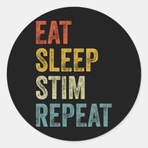 Sticker Rond Mangez Sleep Stim Répétez Funny Sensibilisation su