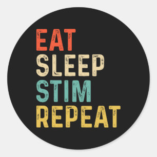 Sticker Rond Mangez Sleep Stim Répétez Sensibilisation sur l'au