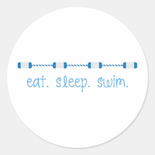 Sticker Rond Mangez Sleep Swim