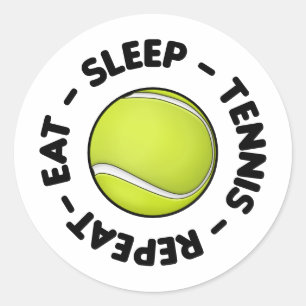 Sticker Rond Mangez Sleep Tennis Répéter avec Ball