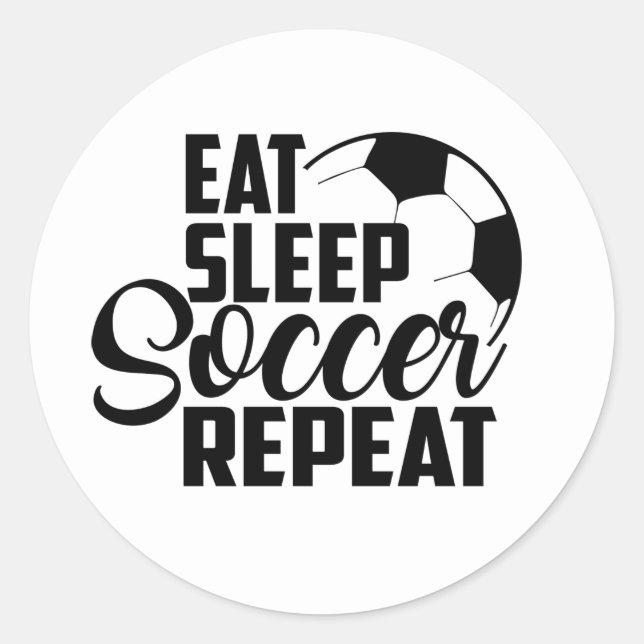 Sticker Rond mangez sommeil soccer répéter (Devant)