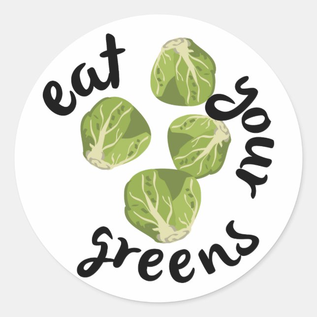 Sticker Rond Mangez vos verts (Devant)