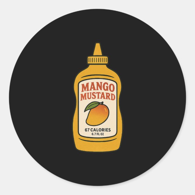 Sticker Rond Mango Mustard 67 Six Seven 6-7 - Funny Brainrot Ki (Devant)