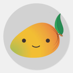 Sticker Rond Mangue de sourire mignonne de Kawaii