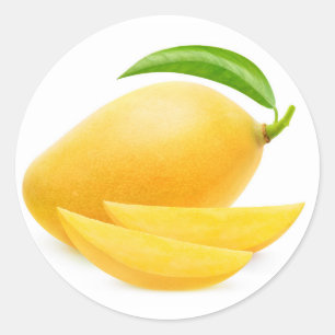 Sticker Rond Mangue jaune coupée