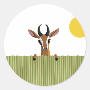 Sticker Rond Mangue le coup d'oeil de gazelle