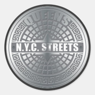 Sticker Rond Manhole Covers Queens