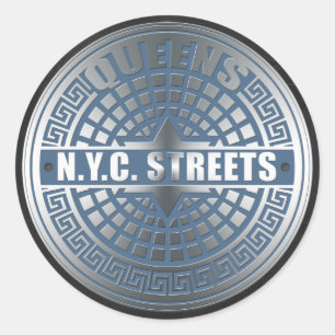 Sticker Rond Manhole Covers Queens