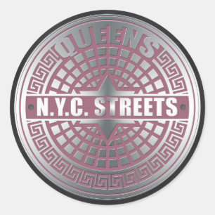 Sticker Rond Manhole Covers Queens