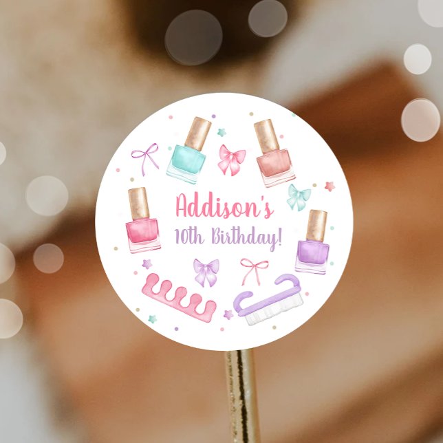 Sticker Rond Mani-Pedi Party Manicure Pedicure Nail Polish (Créateur téléchargé)