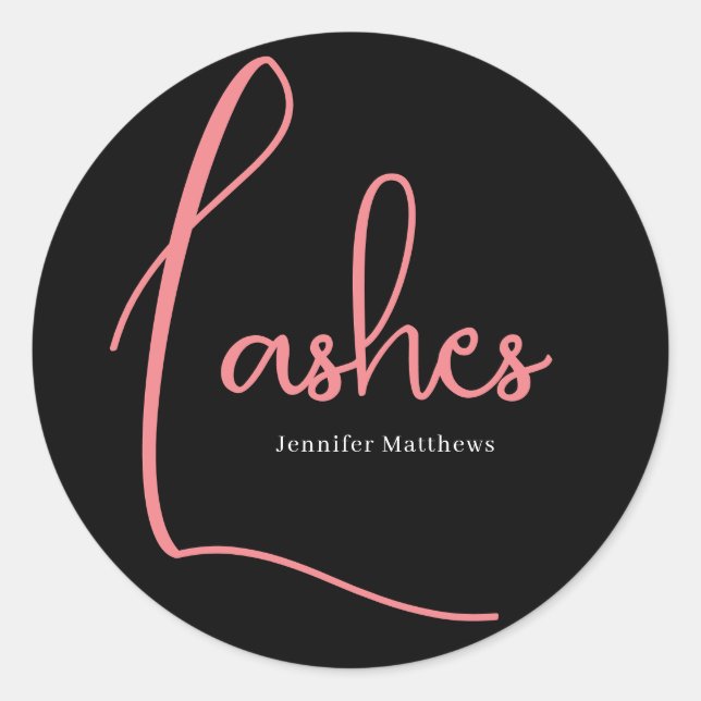 Sticker Rond Manicuriste de technicien de lashes de glam rose n (Devant)