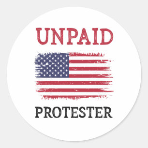 Sticker Rond Manifestant non payé - Protestation