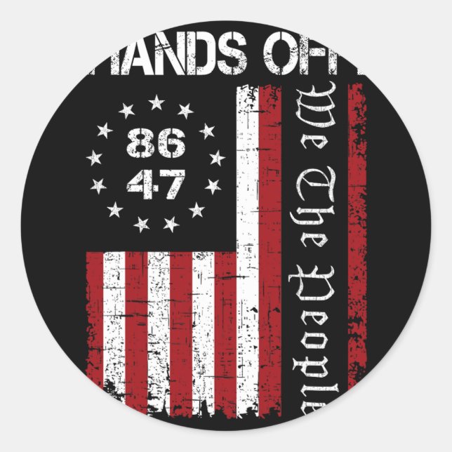 Sticker Rond Manifestation 86 47 8647 Protestation Save Democra (Devant)