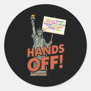 Sticker Rond Manifestation anti-Trump 5 avril Statue de L