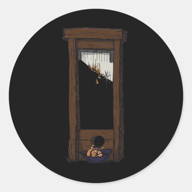 Sticker Rond Manifestation de Guillotine Ca. 2025 Pas d'Arrière (Devant)